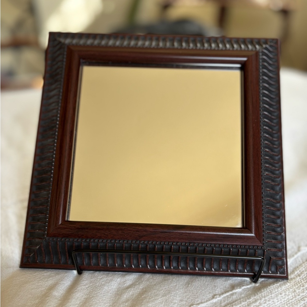 Decorative mirror with wood frame 9x9